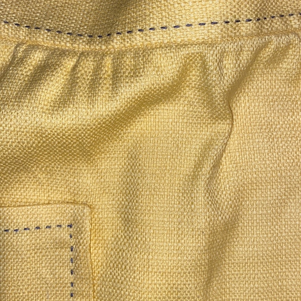 Anthropology- Cartonnier Yellow Pencil Skirt w Patch Pockets & contrasting blue - Picture 7 of 11